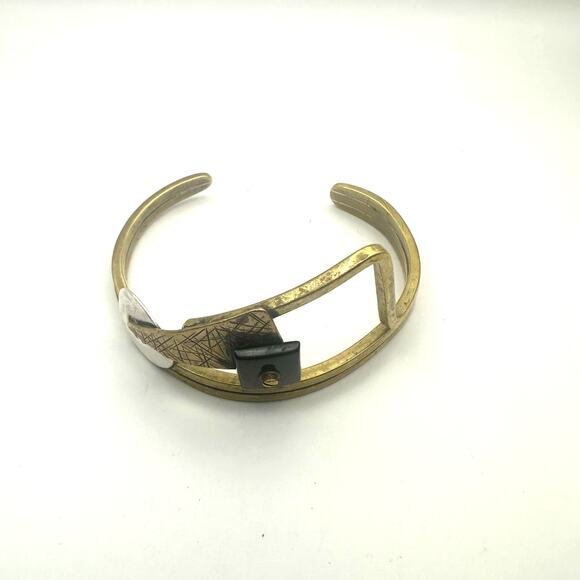 HALL MCFALL Steampunk Industrial Artsy Industrial Bracelet Cuff 90s Retro MCM - Picture 9 of 14